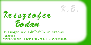 krisztofer bodan business card